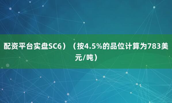 配资平台实盘SC6）（按4.5%的品位计算为783美元/吨）