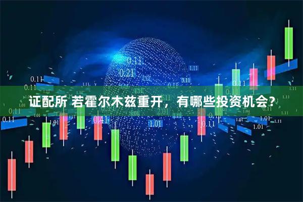 证配所 若霍尔木兹重开，有哪些投资机会？