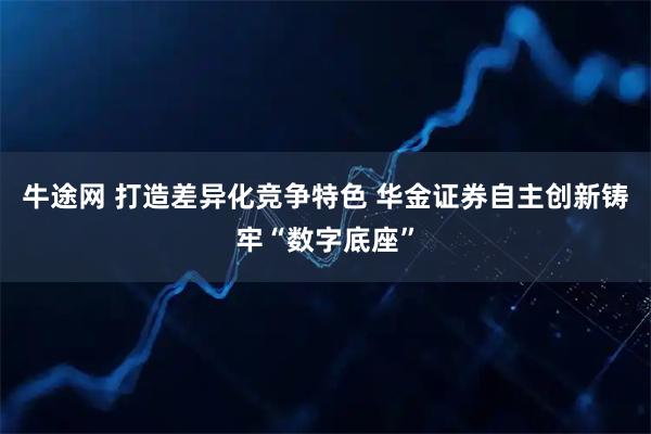 牛途网 打造差异化竞争特色 华金证券自主创新铸牢“数字底座”